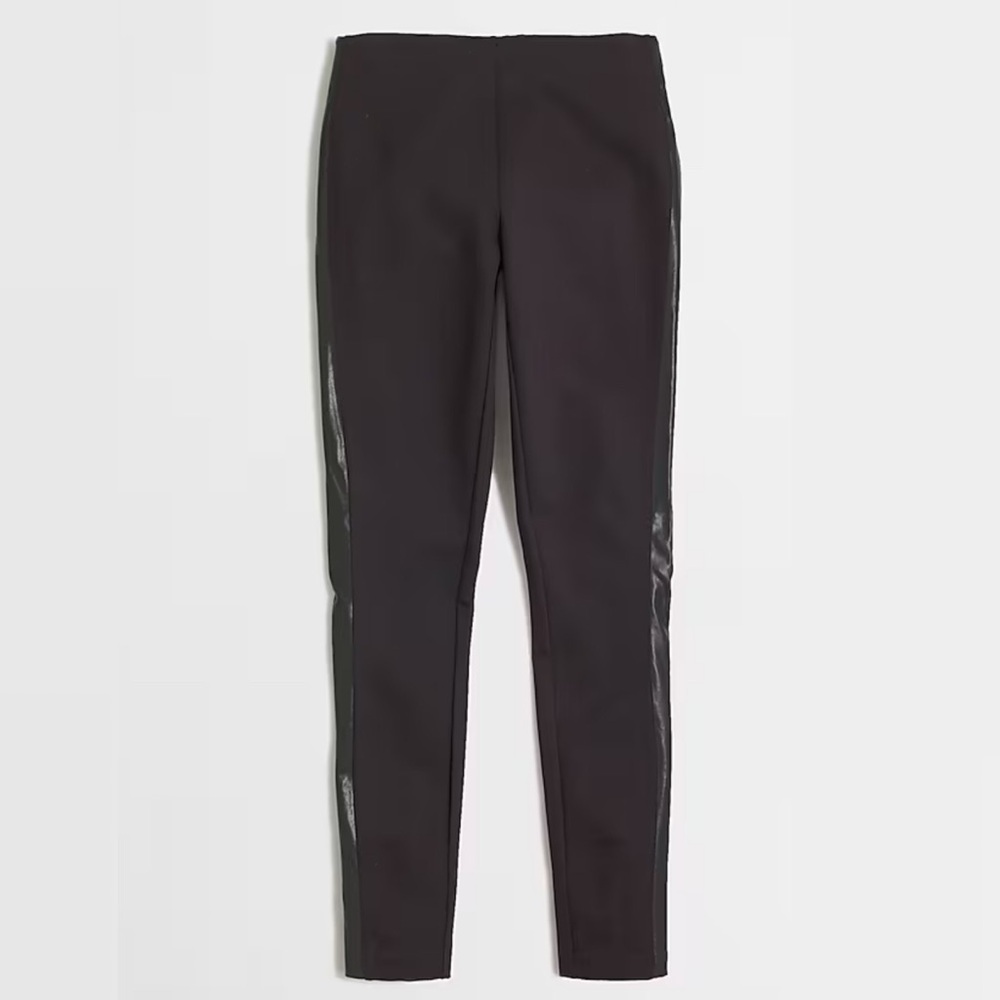 NWT J Crew The Gigi Pants Womens Size 4 Faux Leather Side Pants Style A8775 NEW